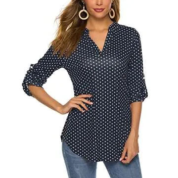 Halife Floral Tunic for Women - Elegant 3/4 Sleeve Tops