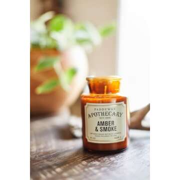 Paddywax Scented Candles Artisan Apothecary Candle, 8-Ounce, Amber & Smoke