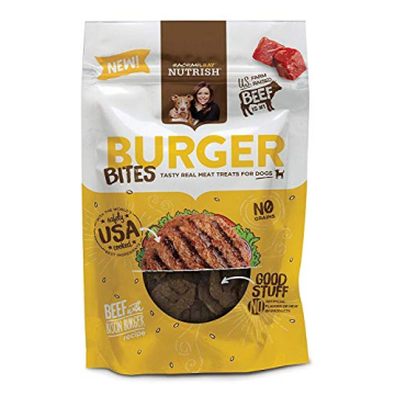 Nutrish Rachael Ray Burger Bites Real Meat Dog Treats - Beef & Bison, Grain Free, 12 Ounces