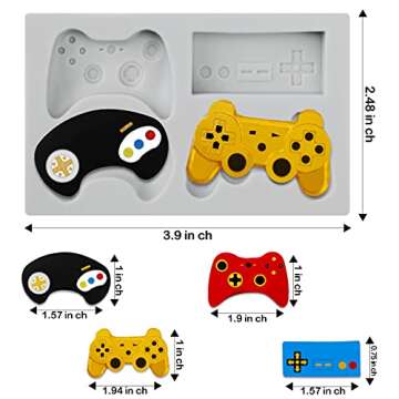 SAKOLLA Game Controller Cake Fondant Mould - Video Gamepad Silicone Mould for Candy, Chocolate, Cupcake Decoration, Resin, Clay