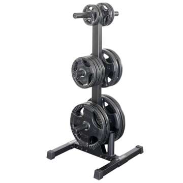 Best Fitness Body-Solid (BFWT10) Weight Tree Rack for Olympic Plates - Bumper Plate Storage, Weight Plate Holder