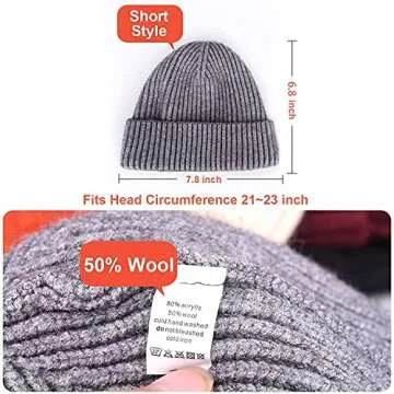 Stylish ROYBENS Wool Knit Cuff Beanie for All Ages