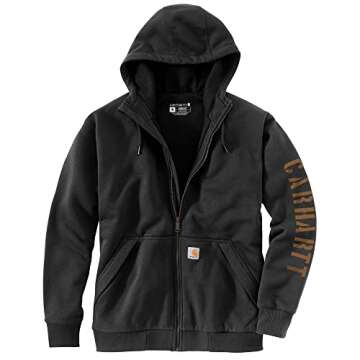 Carhartt Men's Rain Defender Loose Fit Fleece Lined Logo Graphic Sweatshirt, Black, Medium