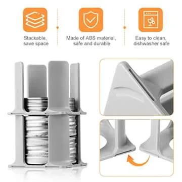 AIEVE Mason Jar Lid Organizer, 2 Pack Mason Jar Lid Storage, Canning Lid Rack for Storing Mason Jar Lids and Rings, Storage Rack Holder for Canning Compatible with Wide Mouth Mason Jar Lids