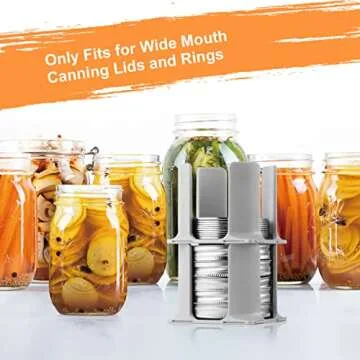 AIEVE Mason Jar Lid Organizer, 2 Pack Mason Jar Lid Storage, Canning Lid Rack for Storing Mason Jar Lids and Rings, Storage Rack Holder for Canning Compatible with Wide Mouth Mason Jar Lids
