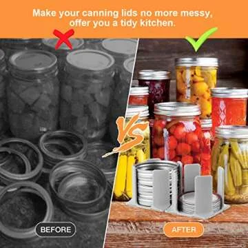AIEVE Mason Jar Lid Organizer, 2 Pack Mason Jar Lid Storage, Canning Lid Rack for Storing Mason Jar Lids and Rings, Storage Rack Holder for Canning Compatible with Wide Mouth Mason Jar Lids