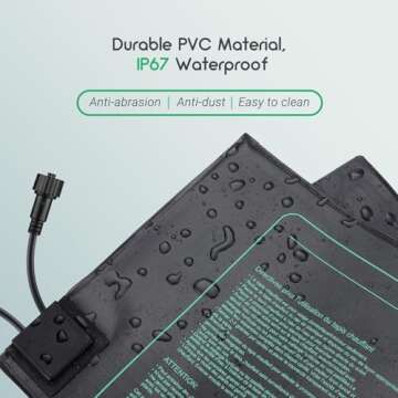 LUXBIRD 4 Pack Seedling Heat Mats with Digital Thermostat Controller, 10" x 20.75" Waterproof for Seed Starting, Germination, Hydroponics, Brewing, Breeding, Greenhouses (LB-HT04)
