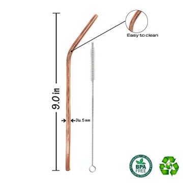 Rose Gold Metal Drinking Straws - Reusable & Stylish