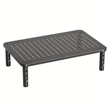 HUANUO Monitor Stand: Height Adjustable Riser with Airflow for Workspace Organization