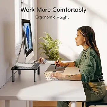HUANUO Adjustable Monitor Stand for Ergonomic Office Setup