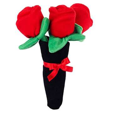 ZippyPaws Burrow, Valentine's Day Bouquet of Red Roses - Interactive Dog Toys for Boredom - Hide and...