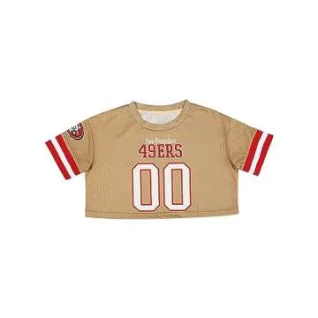 FOCO Women's NFL Ladies Fashion Gameday Jersey Mesh Crop Top Shirt