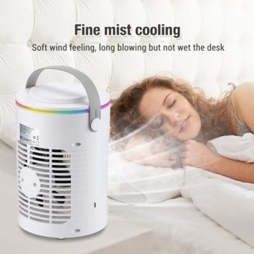 Portable Air Conditioner Fan with 3 Speeds & 5000mAh Battery