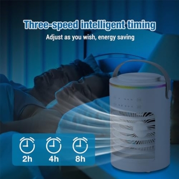 Portable Air Conditioner Fan with 3 Speeds & 5000mAh Battery