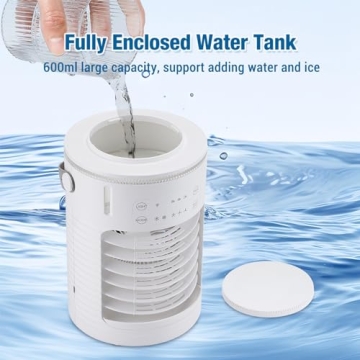 Portable Air Conditioner Fan with 3 Speeds & 5000mAh Battery