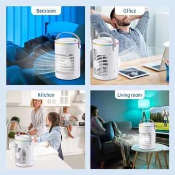 Portable Air Conditioner Fan with 3 Speeds & 5000mAh Battery