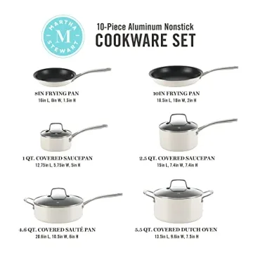 Martha Stewart Lockton Premium Nonstick Cookware Set - 10 Piece