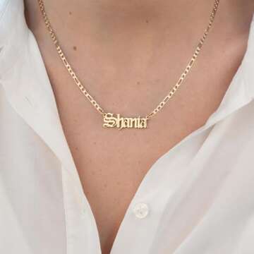 Beleco Custom Name Necklace 18k Gold/Rose Plated or Sterling Silver 925 - Personalized Name Necklace