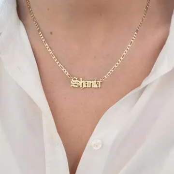 Beleco Custom Name Necklace 18k Gold/Rose Plated or Sterling Silver 925 - Personalized Name Necklace