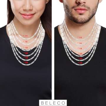 Beleco Custom Name Necklace 18k Gold/Rose Plated or Sterling Silver 925 - Personalized Name Necklace