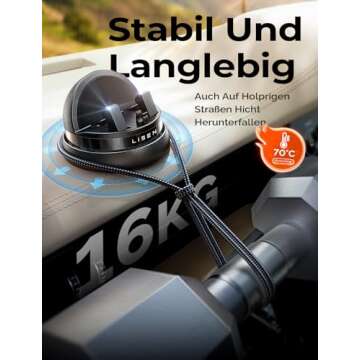 LISEN Car Phone Holder - 360° Rotatable Dashboard Accessory for All Smartphones.