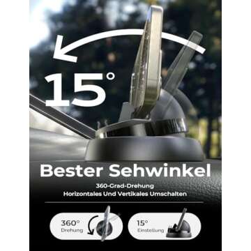 LISEN Car Phone Holder - 360° Rotatable & Versatile