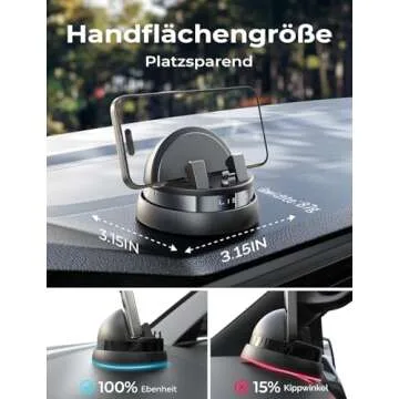 LISEN Car Phone Holder - 360° Rotatable & Versatile