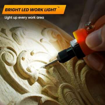 HARDELL Mini Cordless Rotary Tool Kit with 61 Accessories