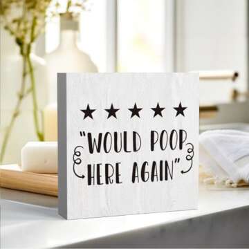 Charming Rustic Funny Bathroom Decor Sign for Homes