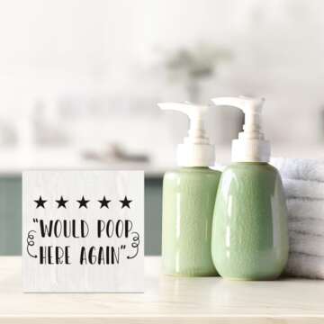 Charming Rustic Funny Bathroom Decor Sign for Homes