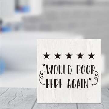 Charming Rustic Funny Bathroom Decor Sign for Homes