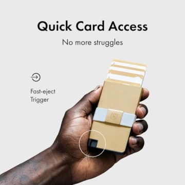 Ekster Aluminum Cardholder Wallet for Men | Metal Wallets with RFID Blocking Layer | Slim & Minimalist Aluminum Wallet with Push Button for Quick Card Access (Gold)