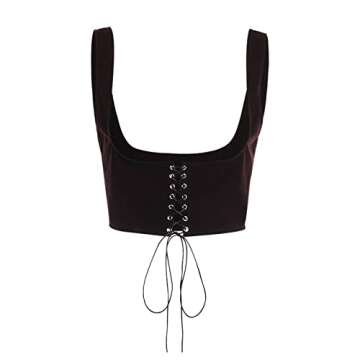 Owl's-Yard Women 's Lace Up Underbust Corset Belt Waist Training Corset Top Sexy Steampunk Bustier Waist Cincher