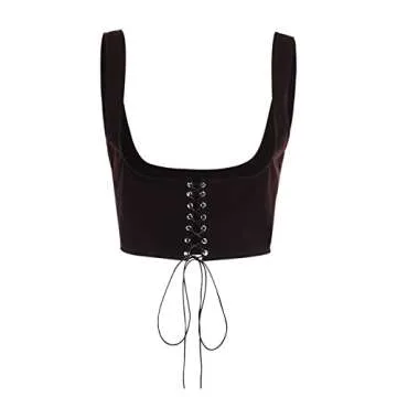 Owl's-Yard Women 's Lace Up Underbust Corset Belt Waist Training Corset Top Sexy Steampunk Bustier Waist Cincher