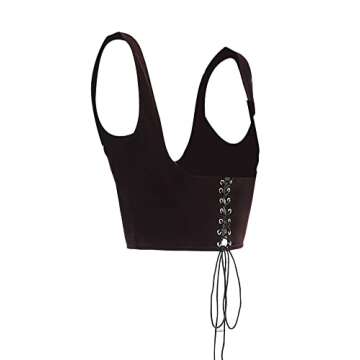 Owl's-Yard Women 's Lace Up Underbust Corset Belt Waist Training Corset Top Sexy Steampunk Bustier Waist Cincher