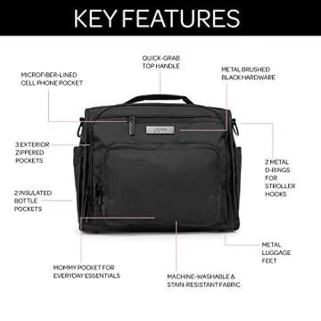 JuJuBe BFF Convertible Diaper Bag with Changing Pad