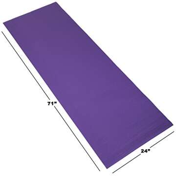 Yoga Mat - Thick Double-Sided Foam Gym and Workout Equipment - Padded Fitness Surface for Pilates with Carrying Strap by Wakeman (Purple)