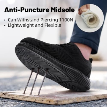 Steel Toe Safety Sneakers for Men - Arch Support