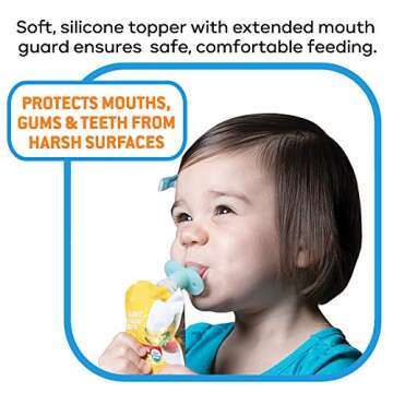 Mess-Free Soft Sip Baby Food Pouch Toppers for Easy Feeding