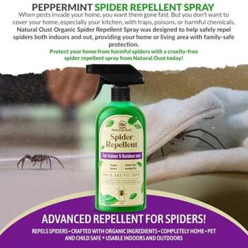 NATURAL OUST Peppermint Oil Spider Repellent Spray - Eco Friendly Indoor Outdoor - Effective Spider ...
