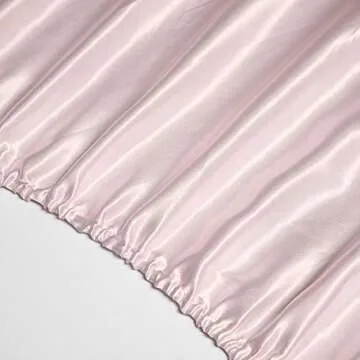 PraySummer Satin Sheets Luxury Bedding Set, Soft Silky Sheets Set with 1 Deep Pocket Fitted Shett, 1 Flat Sheet, 1 Pillowcase (Blush Pink, Twin)