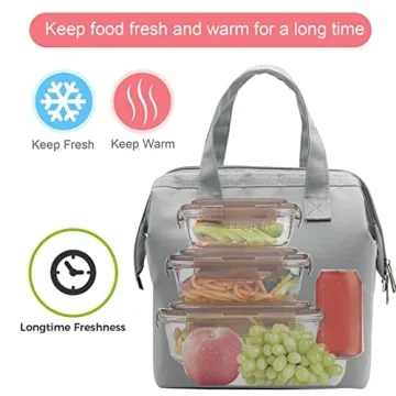Mziart Insulated Lunch Bag Durable Stylish Lunch Tote