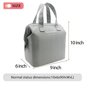 Mziart Insulated Lunch Bag Durable Stylish Lunch Tote