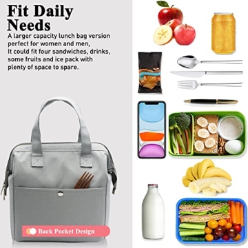 Mziart Insulated Lunch Bag Durable Stylish Lunch Tote