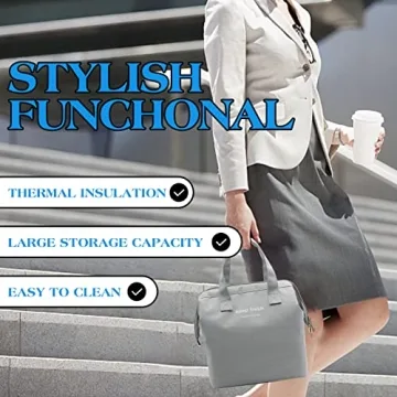 Mziart Insulated Lunch Bag Durable Stylish Lunch Tote