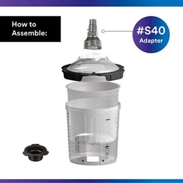 3M PPS 2.0 Spray Gun Adapter #S40, 26135, Trapezoidal Thread, Connects Several SATAjet and SATAminijet Paint Guns to PPS 2.0 Paint Spray System, 1 Pack