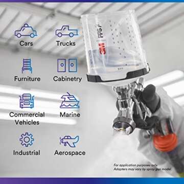 3M PPS 2.0 Spray Gun Adapter #S40, 26135, Trapezoidal Thread, Connects Several SATAjet and SATAminijet Paint Guns to PPS 2.0 Paint Spray System, 1 Pack