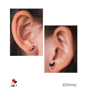 Disney Mickey Minnie Mismatched Stud Earrings Silver Plated