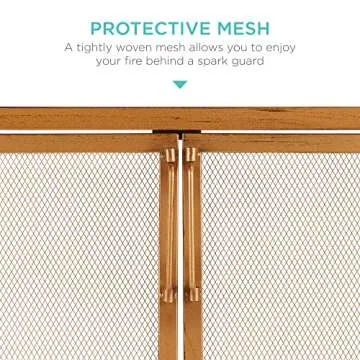 Modern Wrought Iron 2-Door Fireplace Screen for Safety