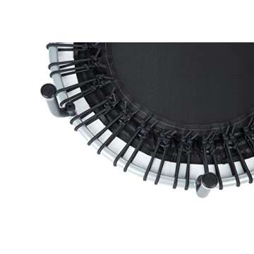 JumpSport 350f Lightweight Round Fitness Indoor Trampoline Rebounder Workout Home Gym Equipment with EnduroLast Elastic Cords for All Ages, Black